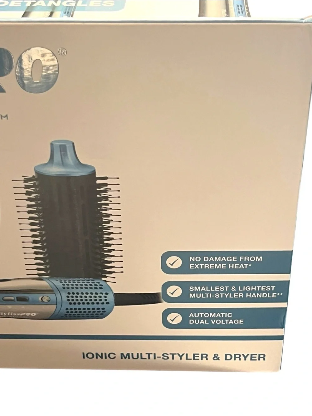 NIB BaBylissPRO Style/Switch Nano Titanium Hair Styler in Teal & Silver